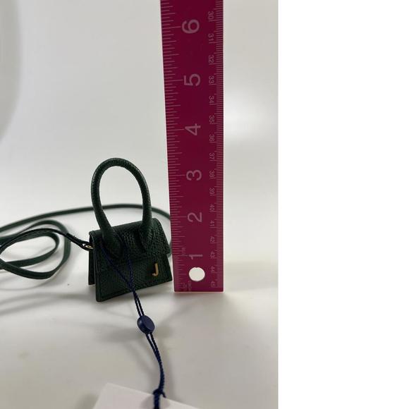 🎉HP!🥳 Le Petit Chiquito Micro Dark Green Logo Blogger Necklace Purse D891 - Picture 10 of 12